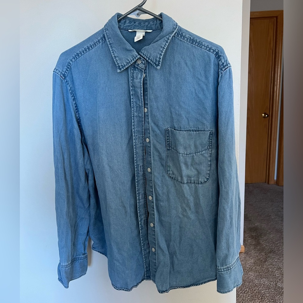 H&M oversized denim shirt